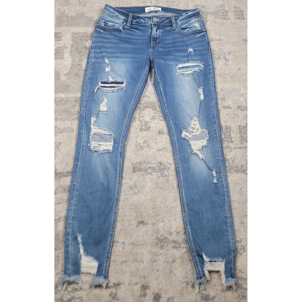 BKE Stella Women's Slim Fit Low-Rise Ankle Skinny Blue Denim Jeans Sz 30x27.5